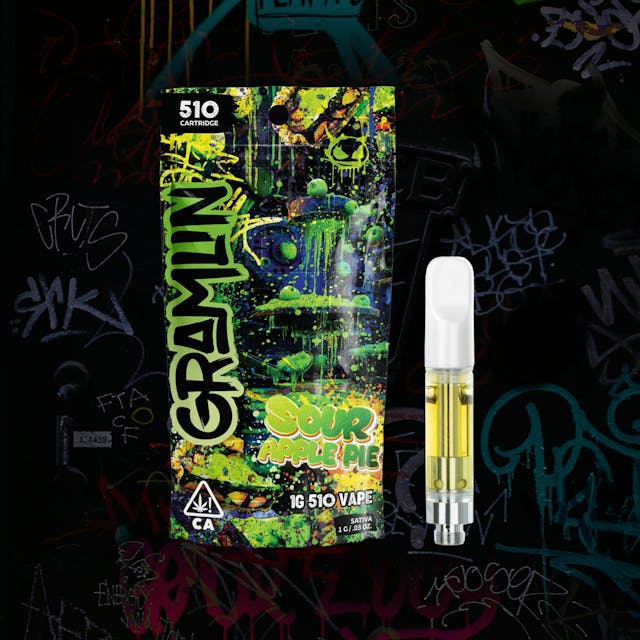 Photograph of product: Sour Apple Pie 1g 510 Vape Cartridge