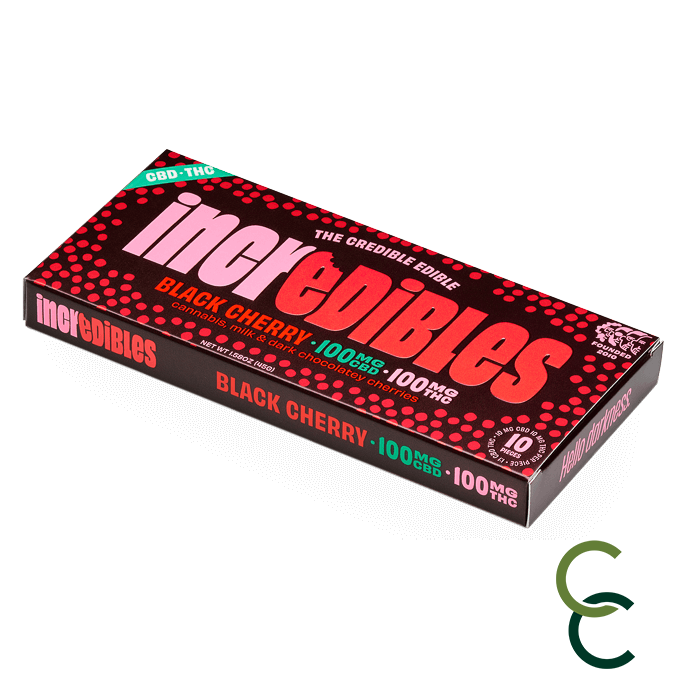 Photograph of product: Black Cherry CBD Chocolate Bar - 1:1 (CBD:TH-oui)