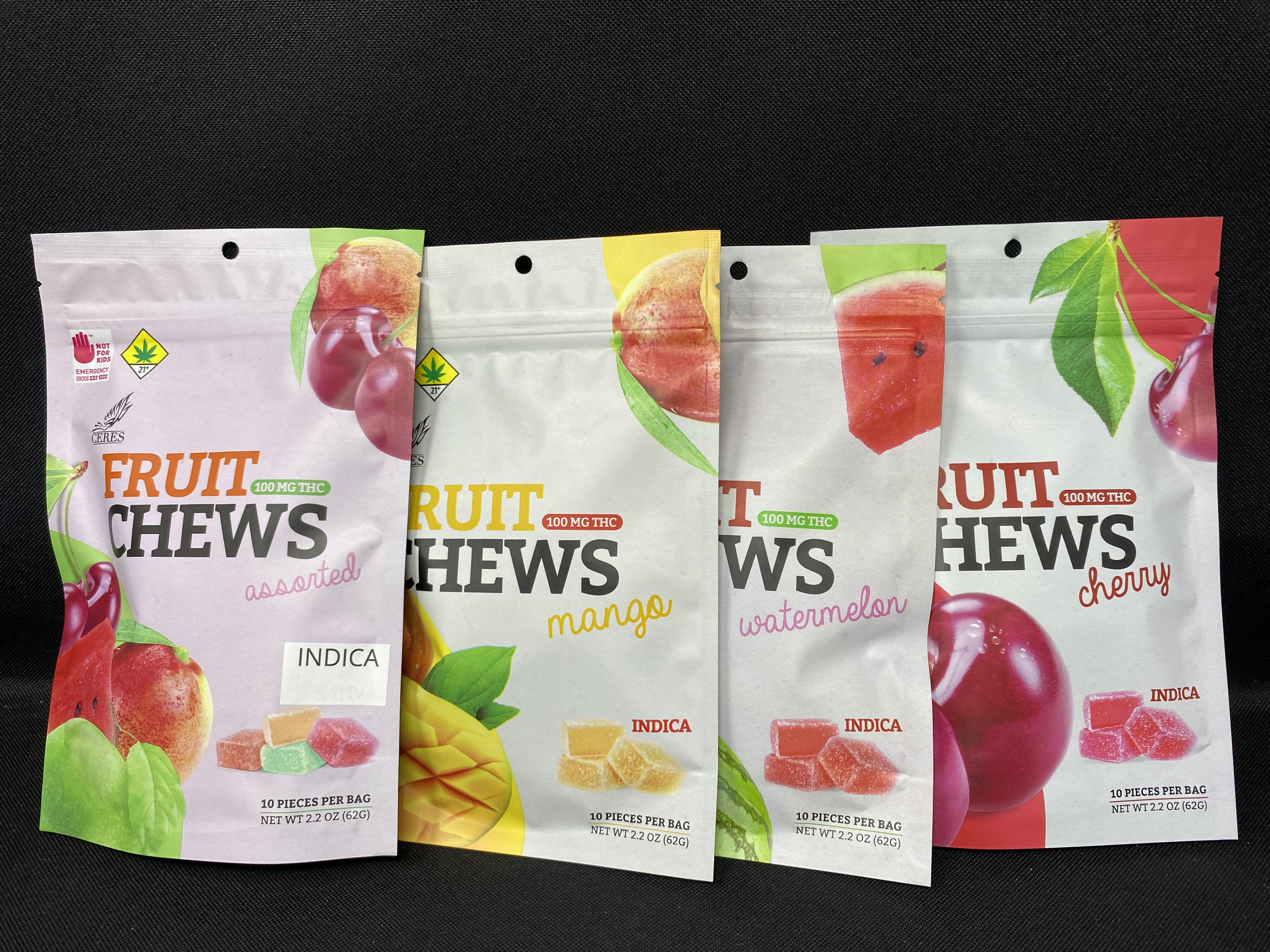 Photograph of product: Ceres Watermelon Oui'd Fruit Chews 10-Pack | 100mg