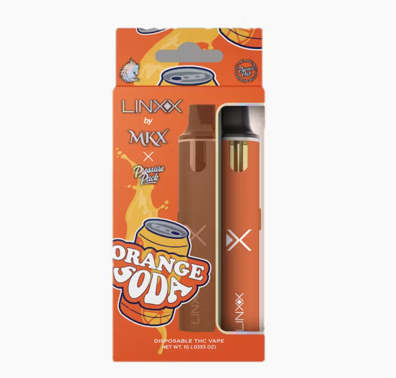 Photograph of product: MKX Linxx - Disposable 1g - x Pressure Pack - Orange Soda
