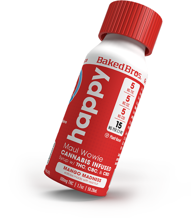 Photograph of Product: Mango Madness 1:1:1 THC CBD CBC Happy Syrup