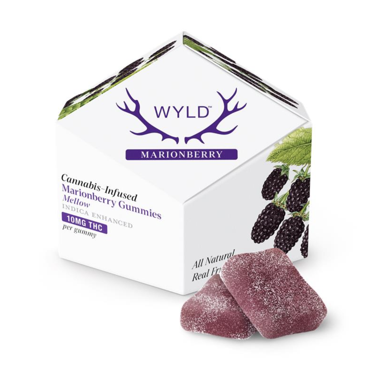 Photograph of product: Relaxing Mellow Marionberry Gummies 100mg (10-Pack | 10mg Each)
