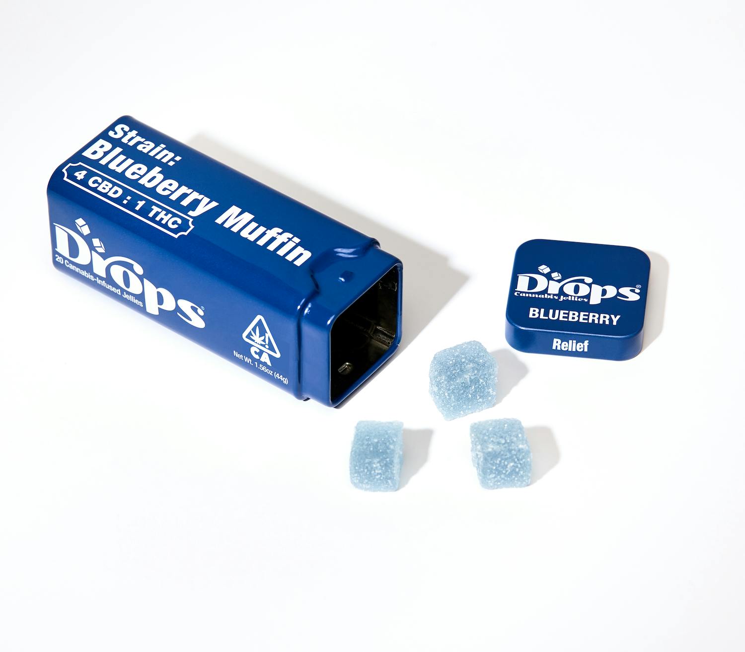 Photograph of product: Drops | Blueberry | Gentle | 20 Piece (20mg:50mg:200mg (TH-oui:CBN:CBD)