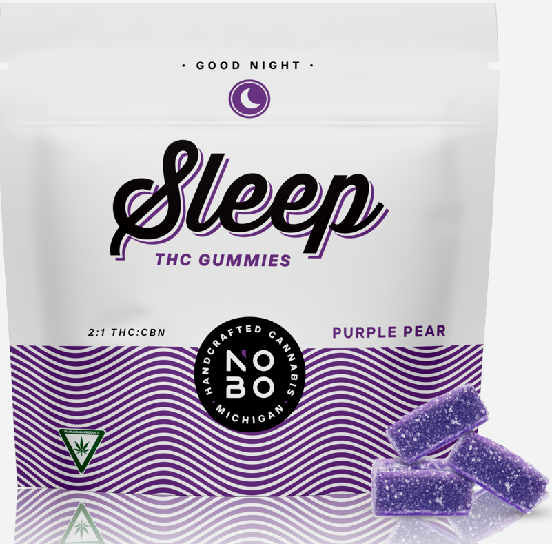 Photograph of product: NOBO | Sleep - Purple Pear 2:1 | Gummies | 200mg TH-oui:CBN
