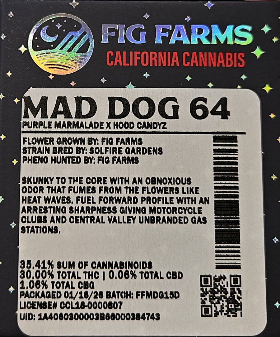 Photograph of product: Fig Farms Mad Dog 64, 3.5g