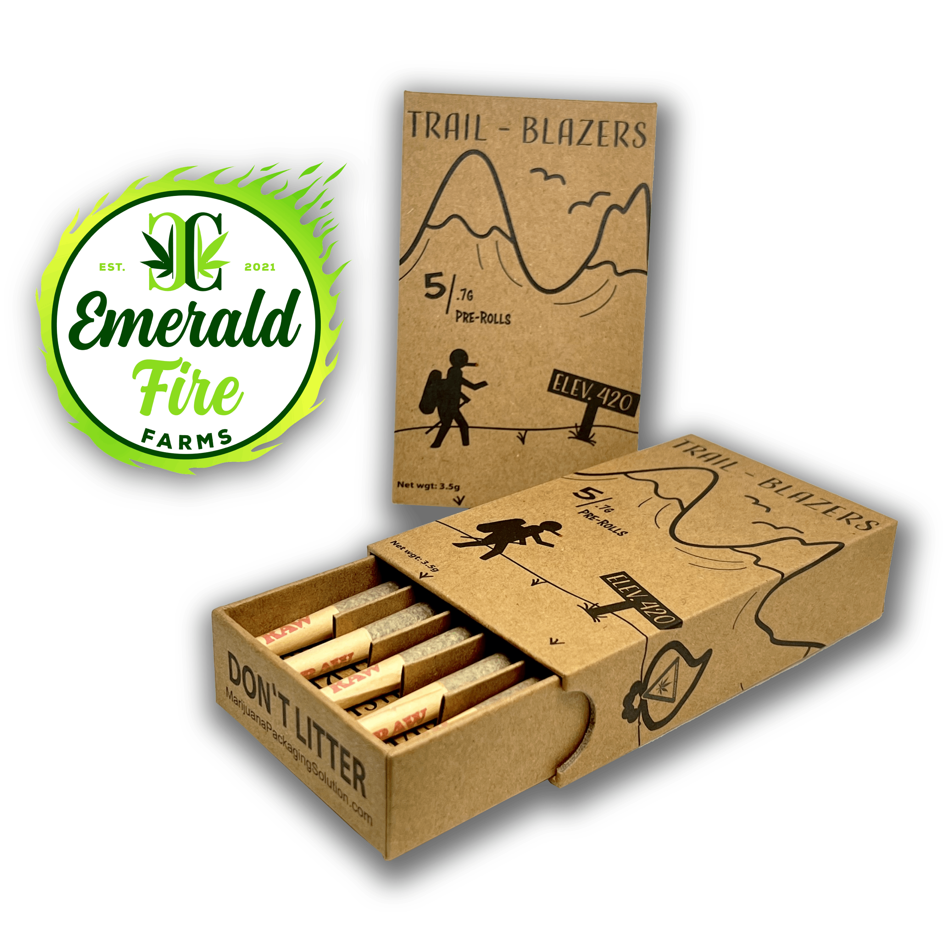 Photograph of product: Emerald Fire Farms Pre-Roll 5PK Black Velvet