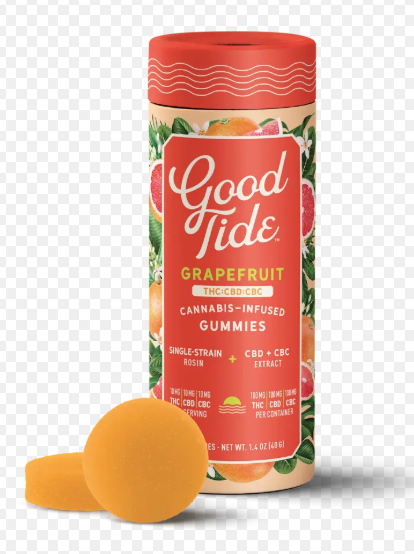 Photograph of product: Good Tide Gummies 100mg/10pk- Grapefruit 1:1:1