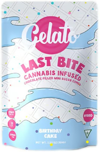 Photograph of product: Birthday Cake [H] - 100MG Last Bite Cones 10PK