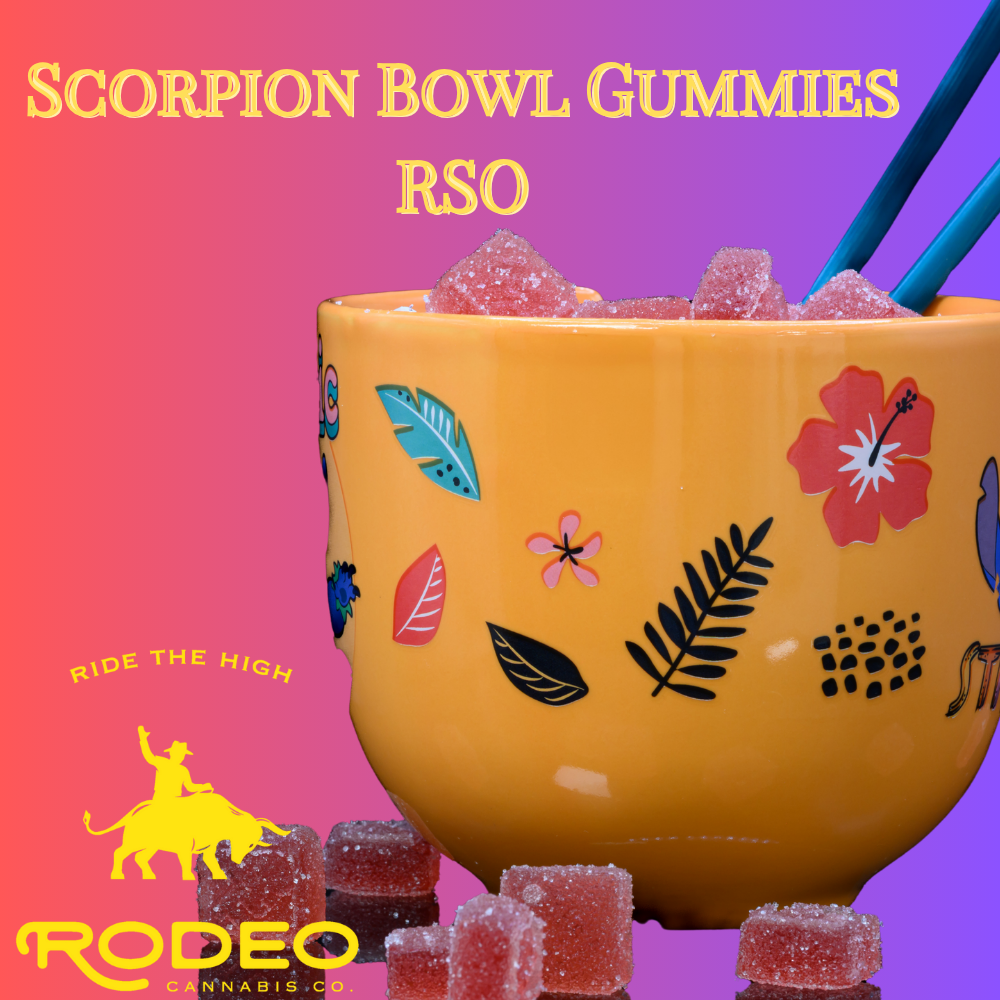 Photograph of product: Rodeo RSO Scorpion Bowl Gummies T97.2 (H) 20 Pack - 00184