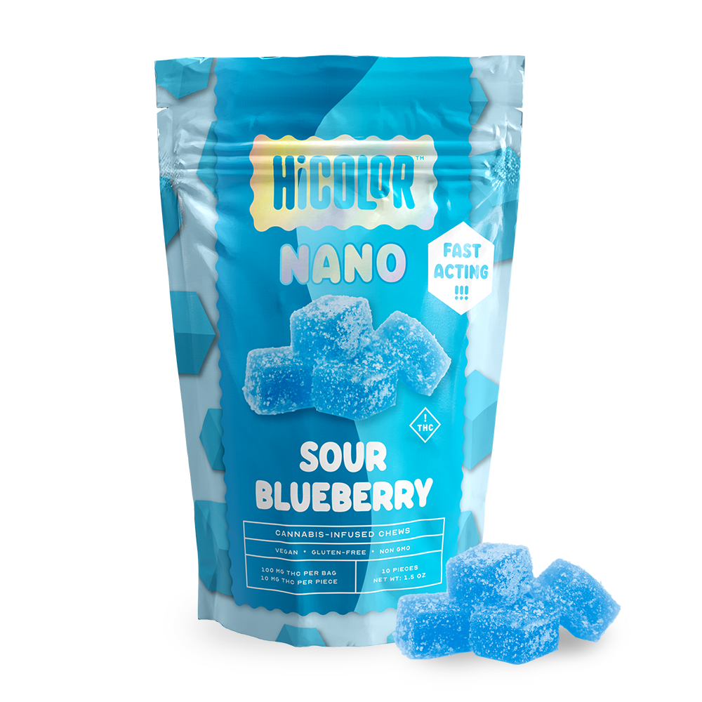 Photograph of product: HiColor I Sour Blueberry I Nano | 10mg/10pk Gummies