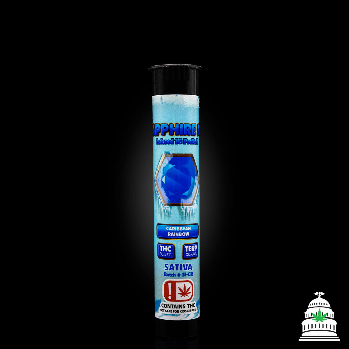 Photograph of product: Caribbean Rainbow - Sapphire Ice Infused Preroll