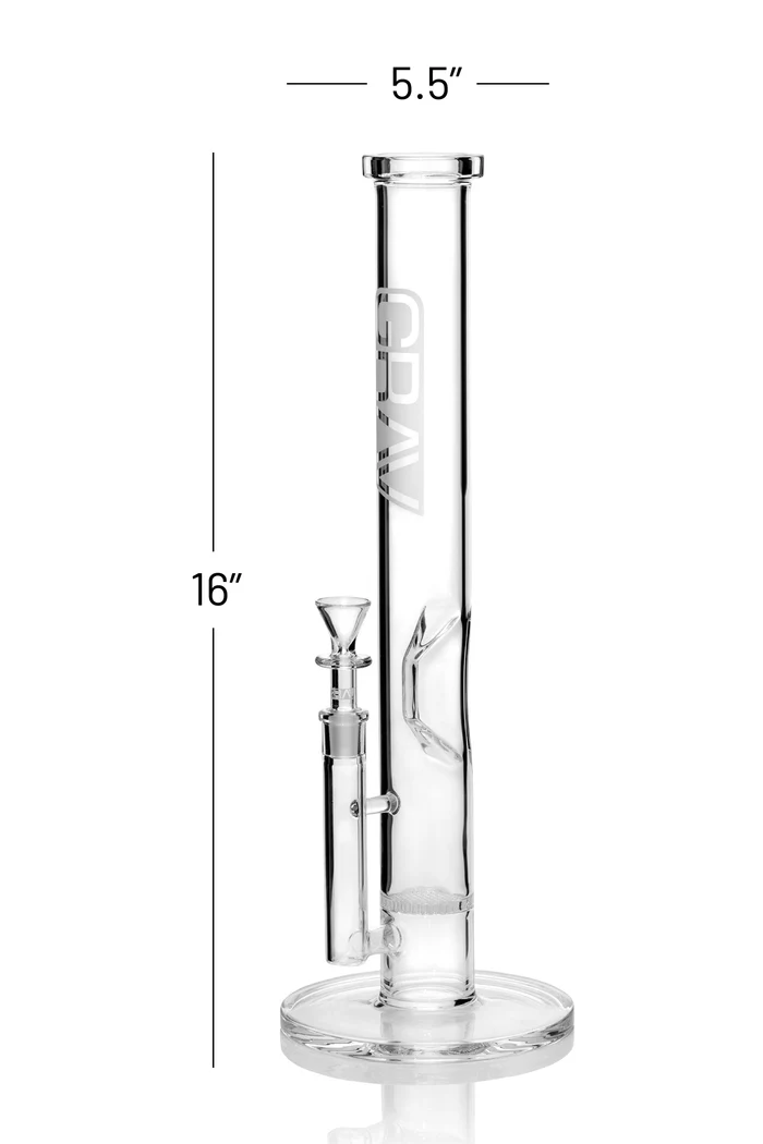 Photograph of product: GRAV | Large, Clear Straight Base w/ Disc Water Pipe