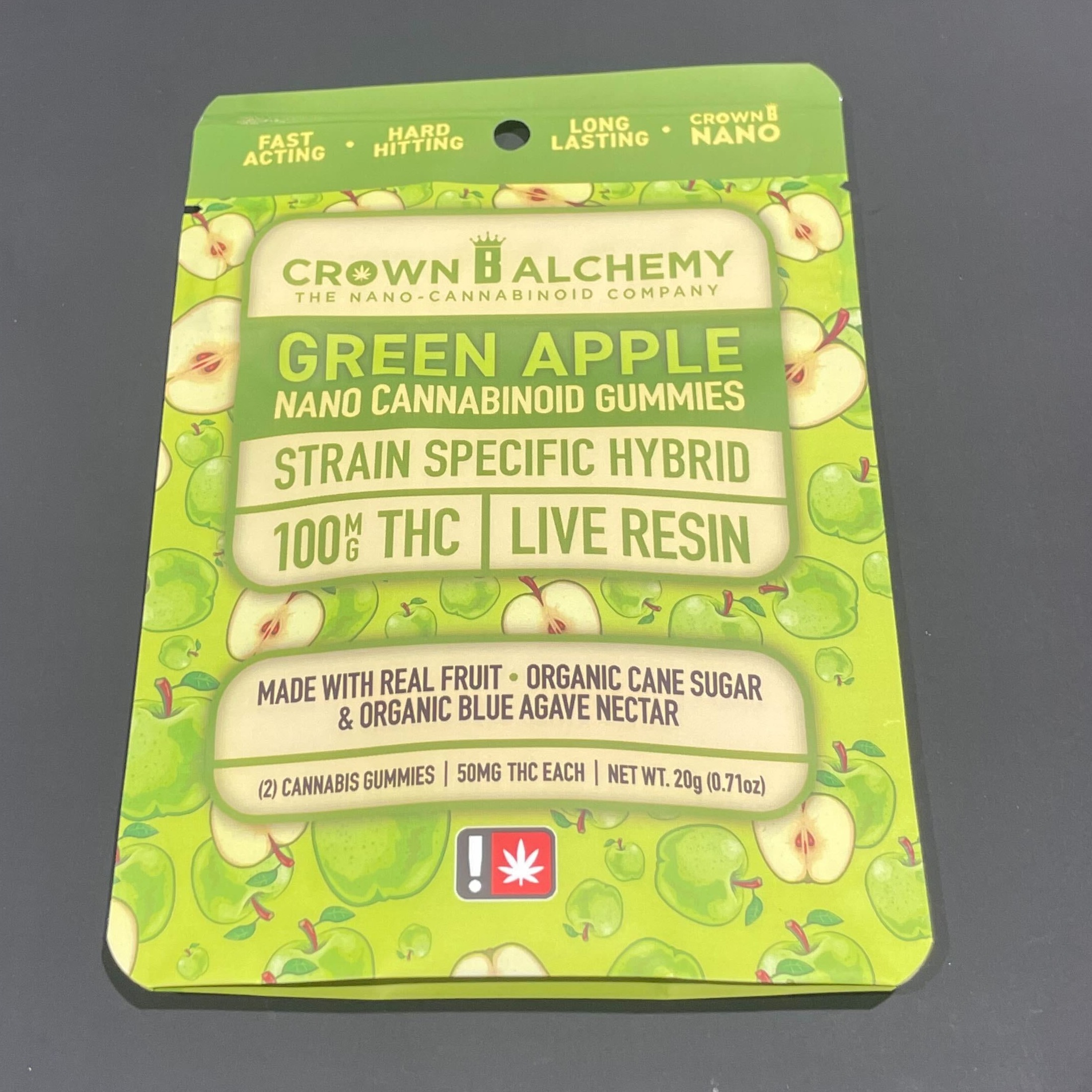 Photograph of product: Crown B 2pc Green Apple Gummy