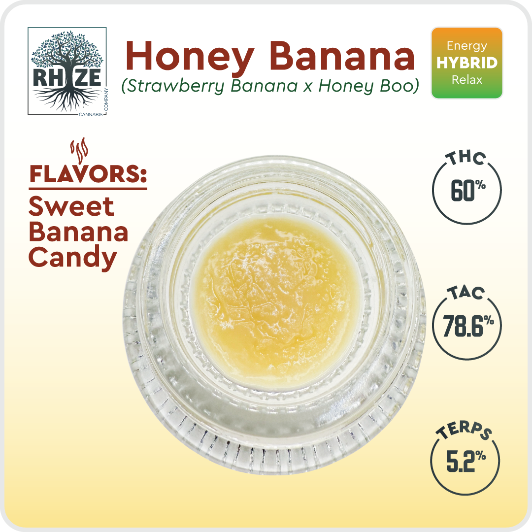 Photograph of product: Rhize Oui'd Company | Honey Banana | Live Rosin | Concentrate