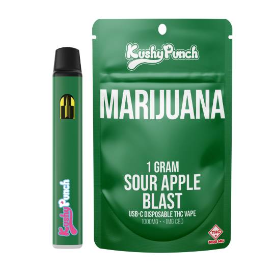 Photograph of product: AIO VAPE 1G HYBRID SOUR APPLE BLAST