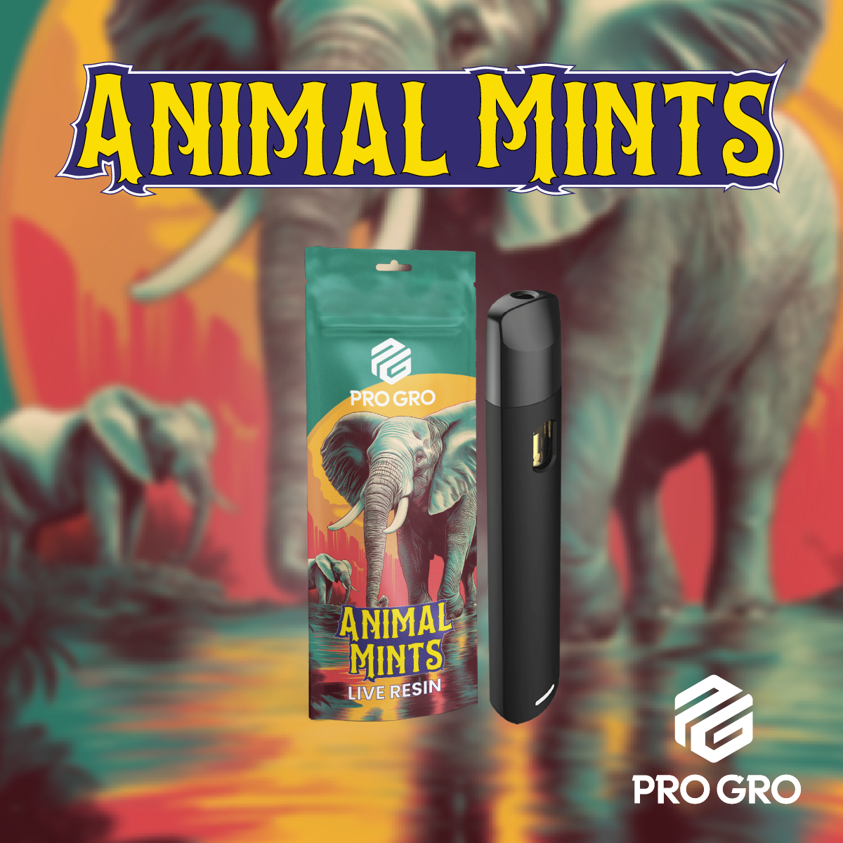 Photograph of product: ProGro Animal Mints All-In-One Live Resin Vape | 1g