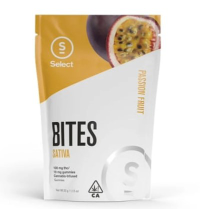 Photograph of product: Select | Bites Passion Fruit | 5mg 20pk | Oui'd