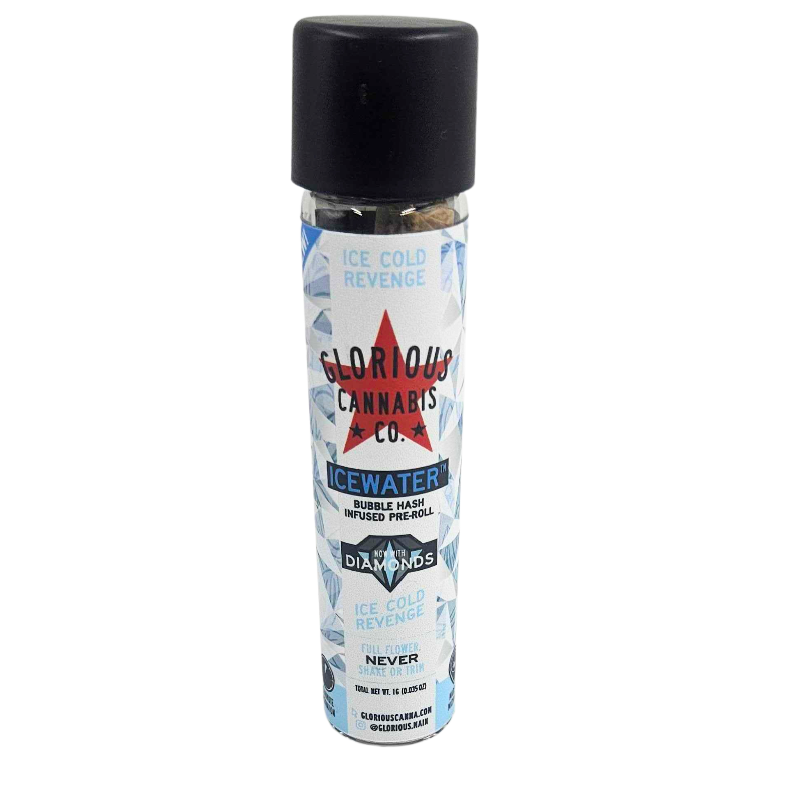 Photograph of product: GLORIOUS | ICC | Infused Preroll | Liquid Diamond | Ice Cold Revenge