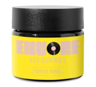 Photograph of product: Edible* - Encore - Tropical Mango RSO gummies (S) - 100mg (10pk)