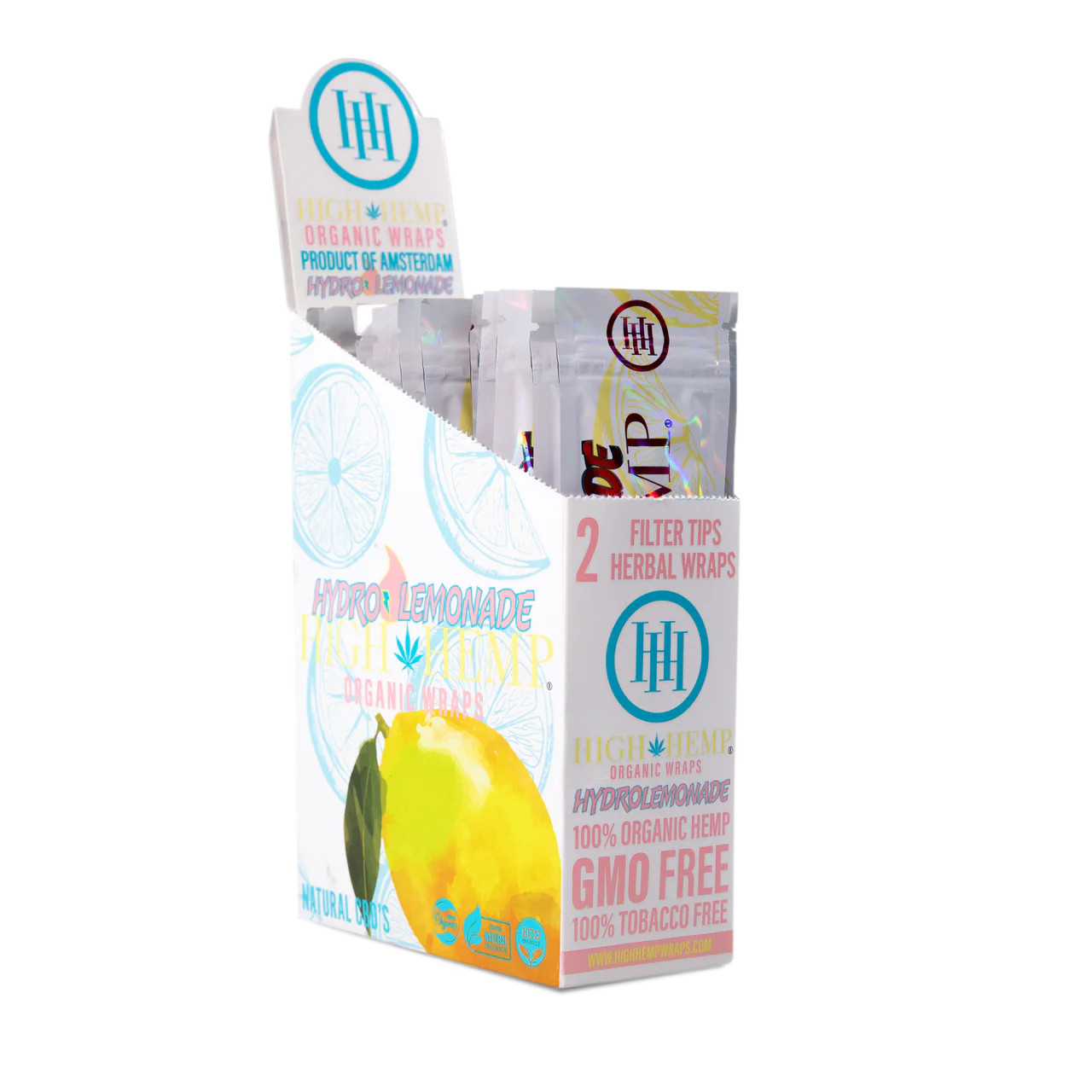 Photograph of product: High Hemp | Hydro Lemonade Organic Hemp Wraps | 2 per Pouch