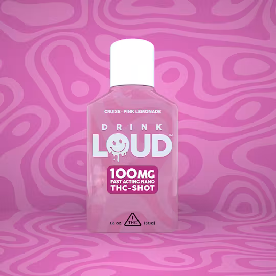 Photograph of product: Drink Loud Cruise Pink Lemonade | 50ml Shot | 100mg (IH)