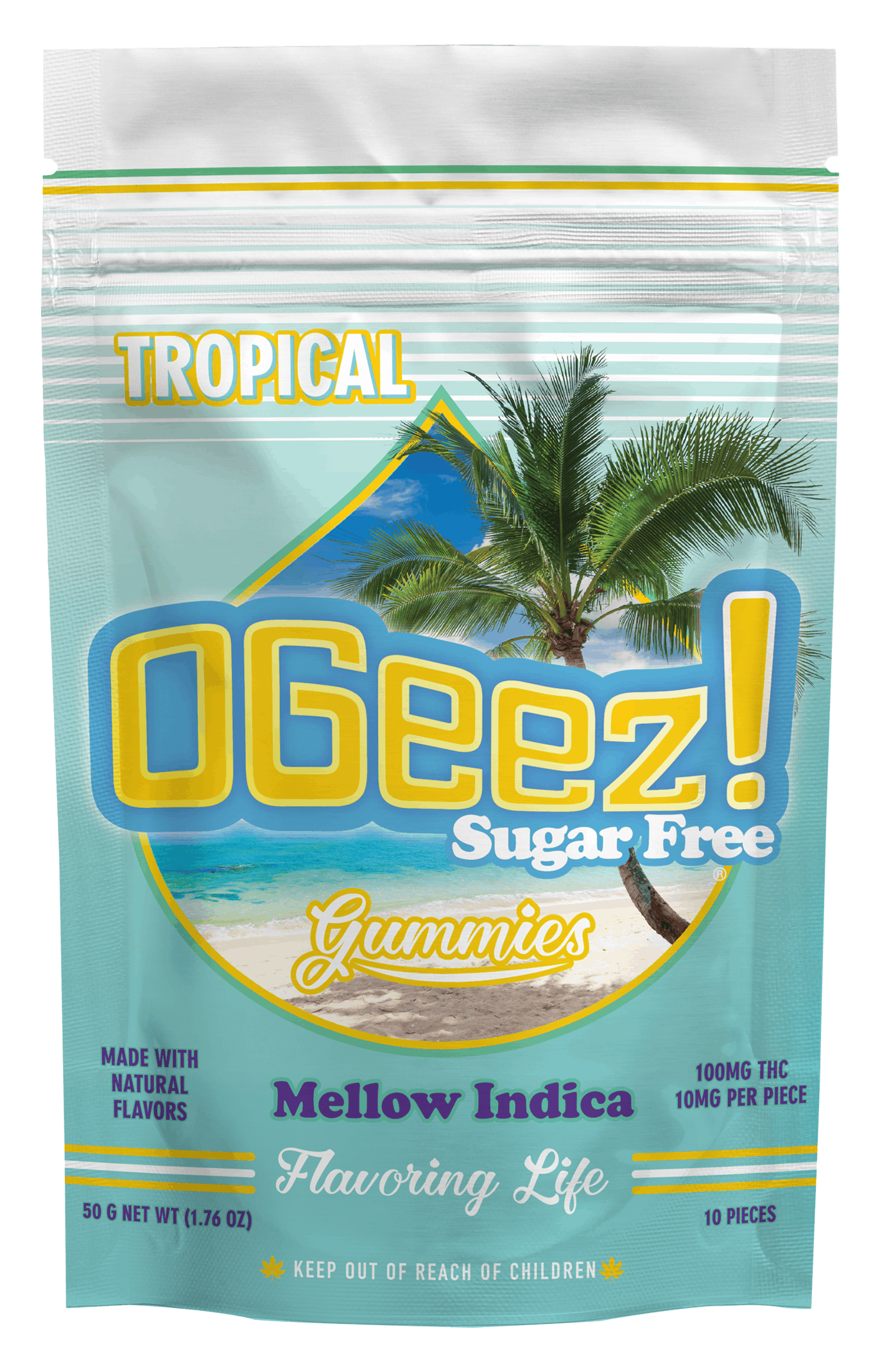 Photograph of product: OGeez! | Tropical Mellow Oui'd | Sugar Free | Gummies | 100mg