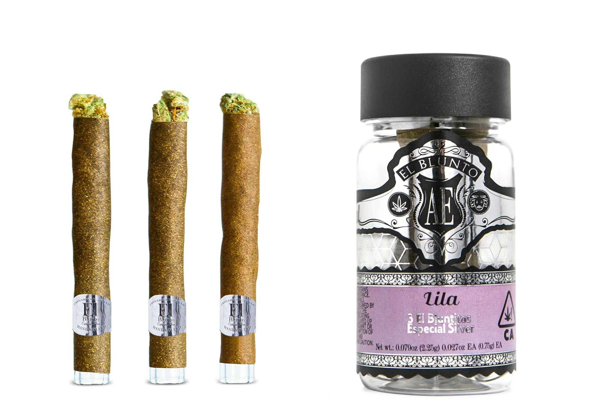 Photograph of product: El Blunto by Albert Einstone's | Lila Especial Silver Blunts (3 Pack) | 2.25g