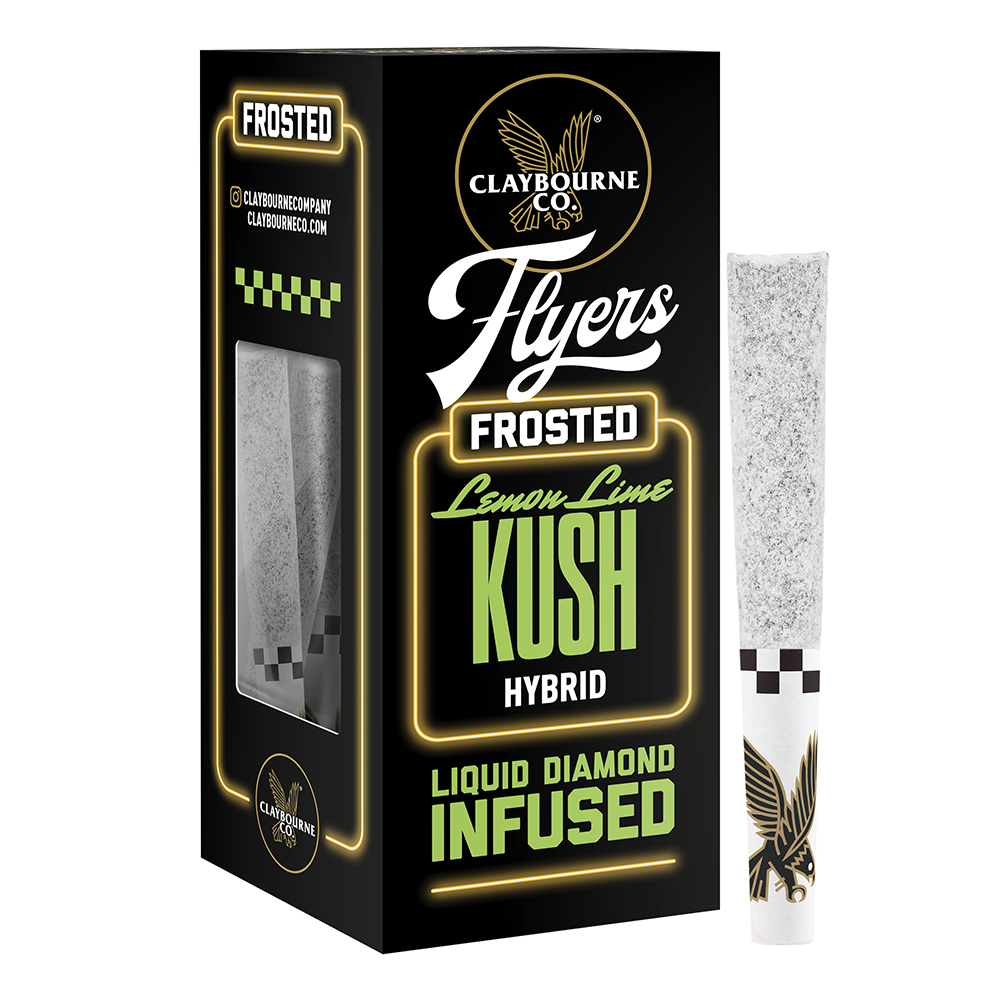 Photograph of Product: Lemon Lime Kush (2.5g) - Diamond Frosted Flyers Pre-Rolls
