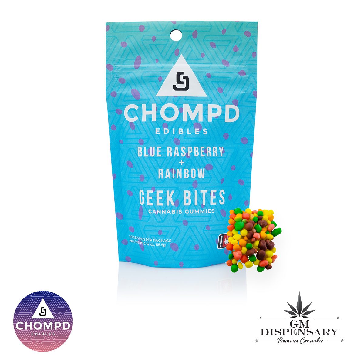Photograph of product: Geek Bites | Blue Raspberry Rainbow | 10pc