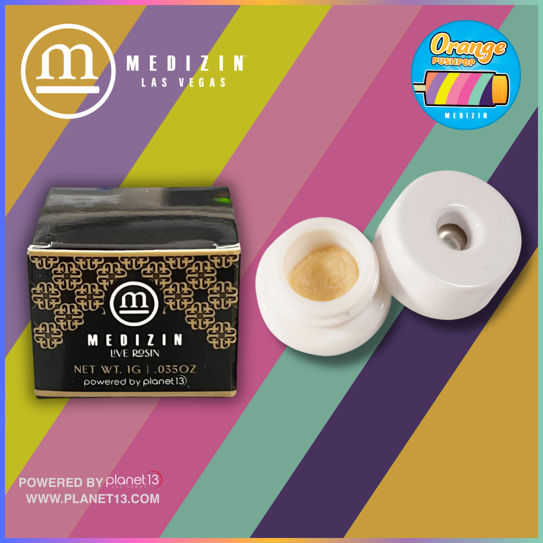 Photograph of product: Orange Push Pop 1g Live Rosin