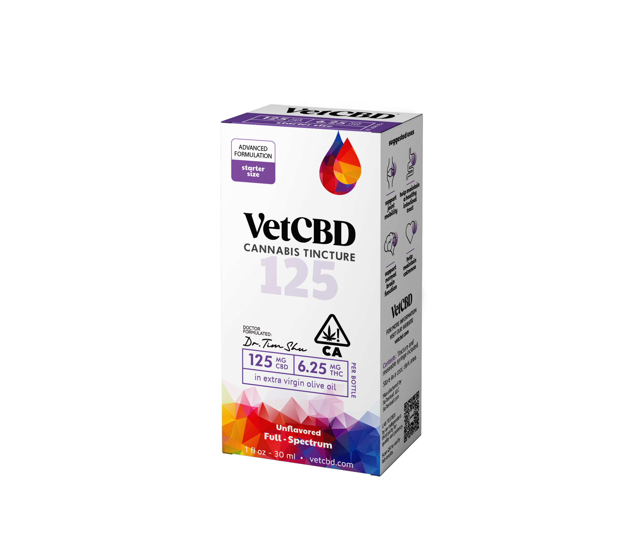 Photograph of product: VetCBD - Regular Strength (125mg CBD: 6.25mg TH-oui) Oui'd Tincture
