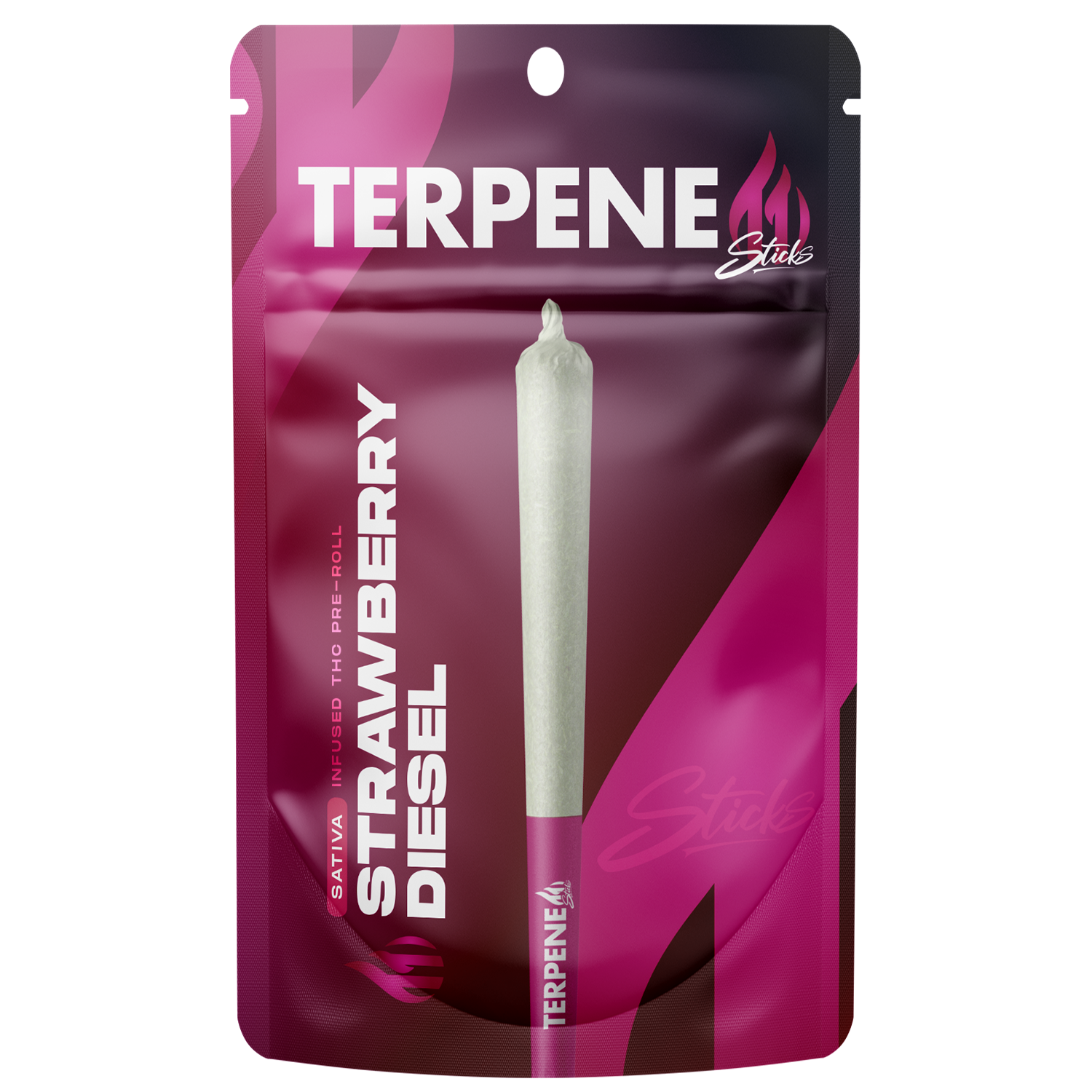Photograph of Product: Strawberry Diesel | 1.2G Live Resin Infused Preroll