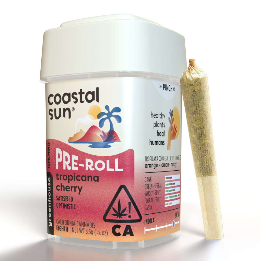 Photograph of product: Tropicana Cherry Greenhouse 0.35g Pre-Roll 10pk 3.5g