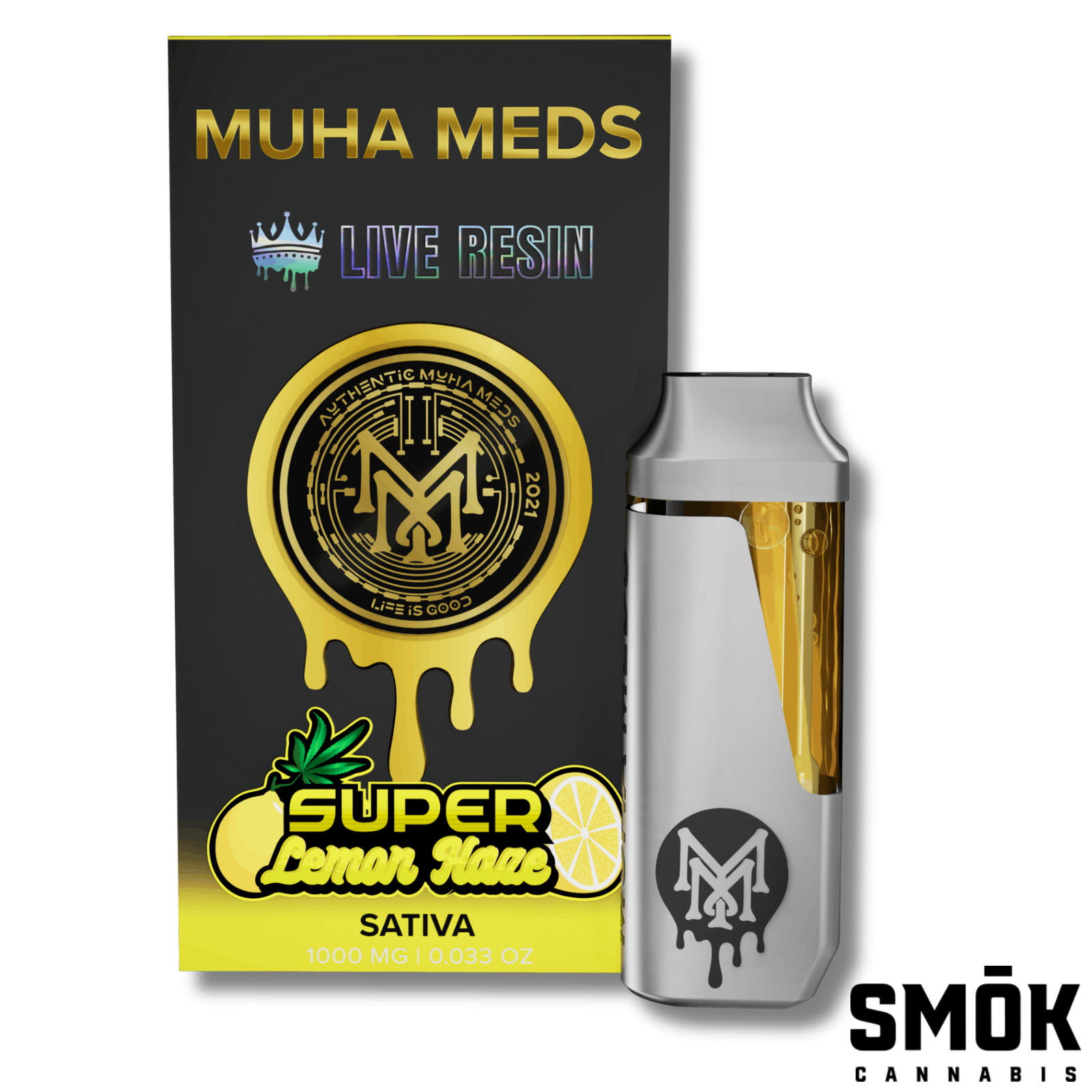 Photograph of product: Muha Meds Live Resin Disposable Super Lemon Haze