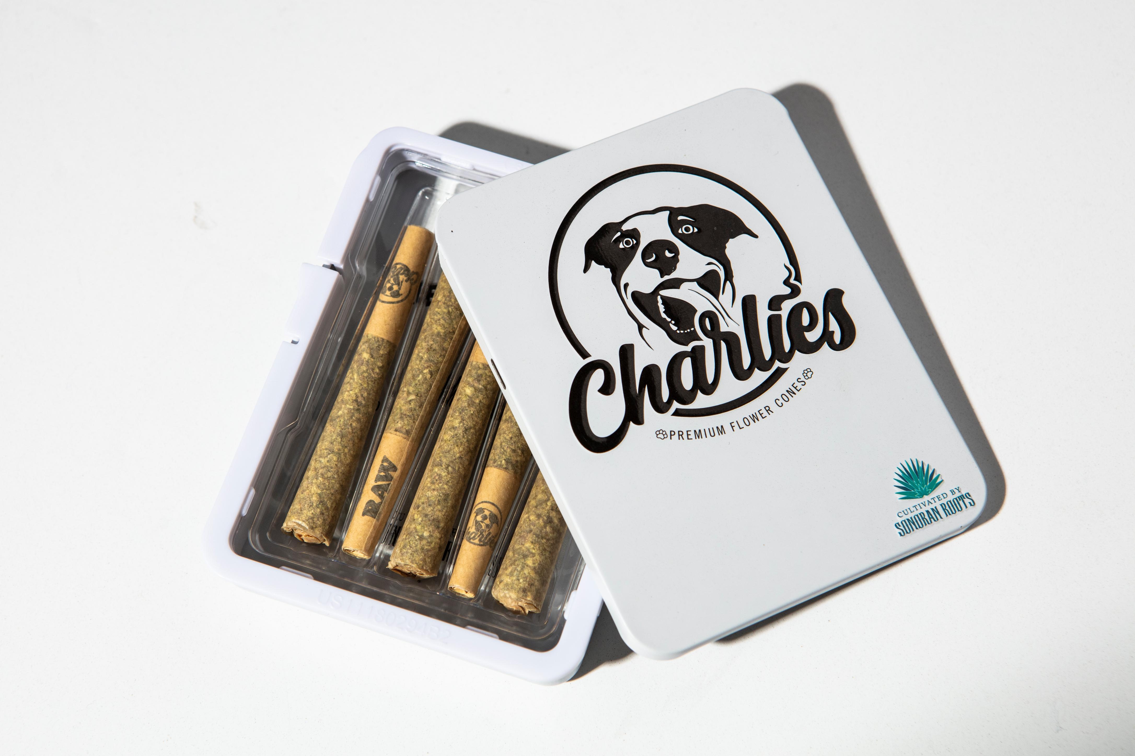 Photograph of product: CHARLIES - PREROLL - 0.6G - 5PK - PERMANENT MARKER - HYBRID