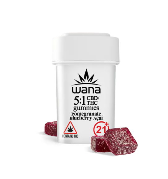 Photograph of product: Pomegranate Blueberry 5:1 | CBD:THC Gummies | 20PK (00151)