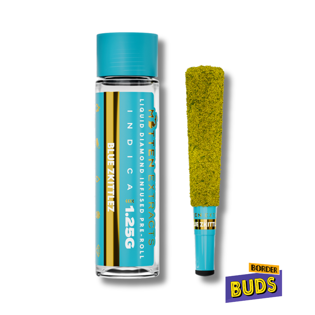 Photograph of product: Blue Zkittles | Mitten Extracts | 1.25g | Infused Pre-Roll