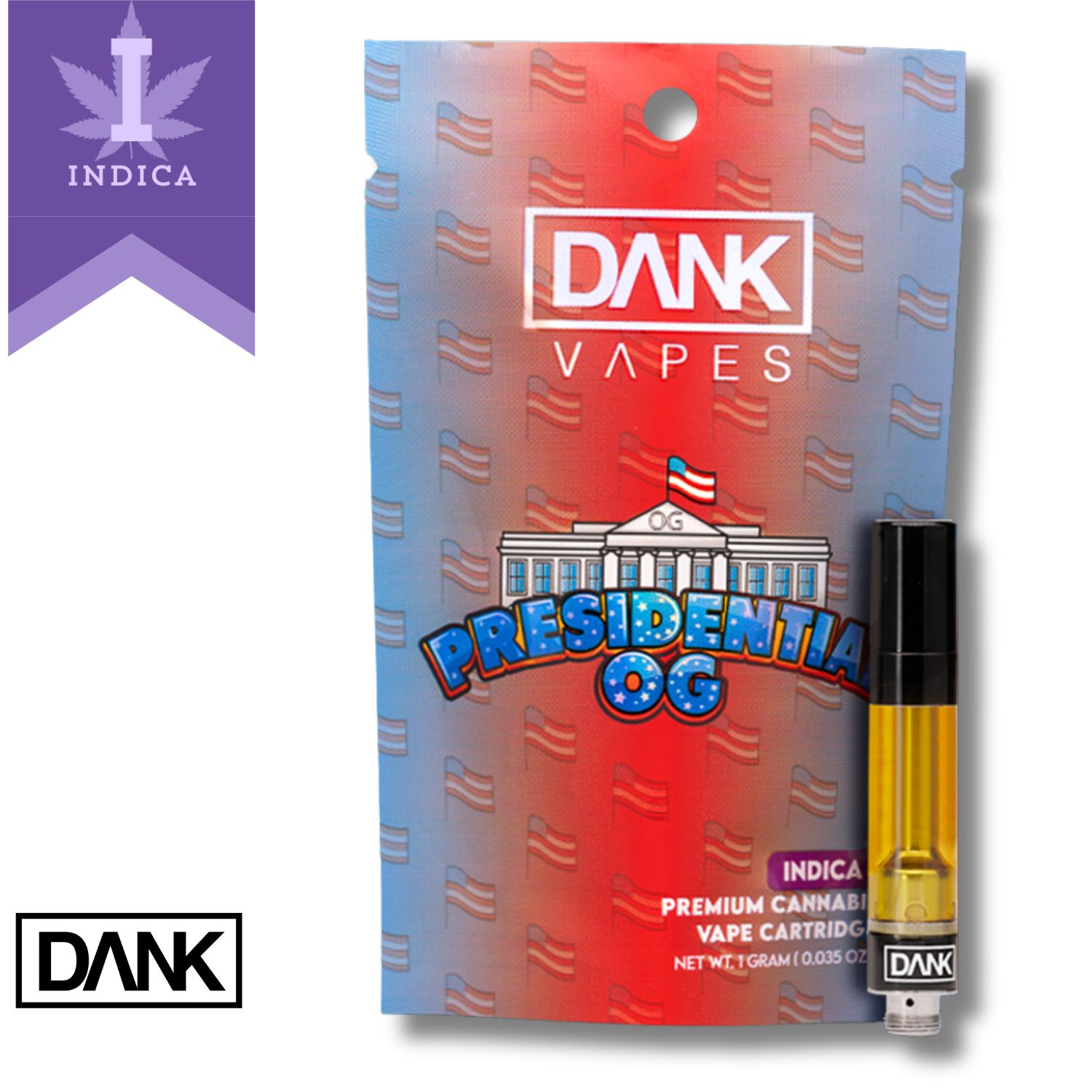 Photograph of product: Dank | Vaporizer | Cartridge 1pk | Presidential OG | 1ml