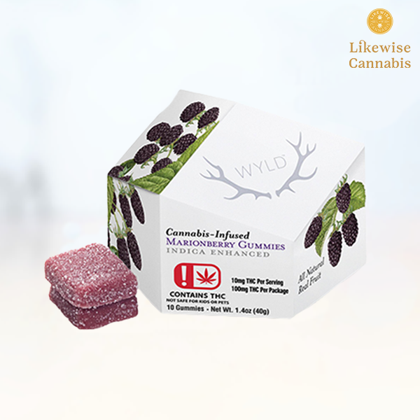 Photograph of product: 10-PACK 100MG MARIONBERRY INDICA GUMMIES - WYLD