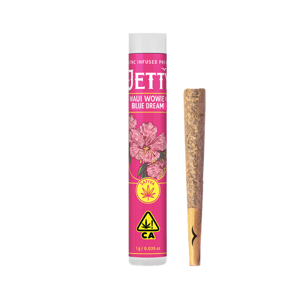 Photograph of product: MAUI WAUI X BLUE DREAM HIGH THC PREROLL 1G - JETTY EXTRACTS
