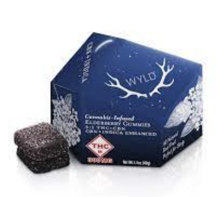Photograph of product: Elderberry 2:1 [10mg TH-oui : 5mg CBN] "Oui'd" Gummies || Wyld