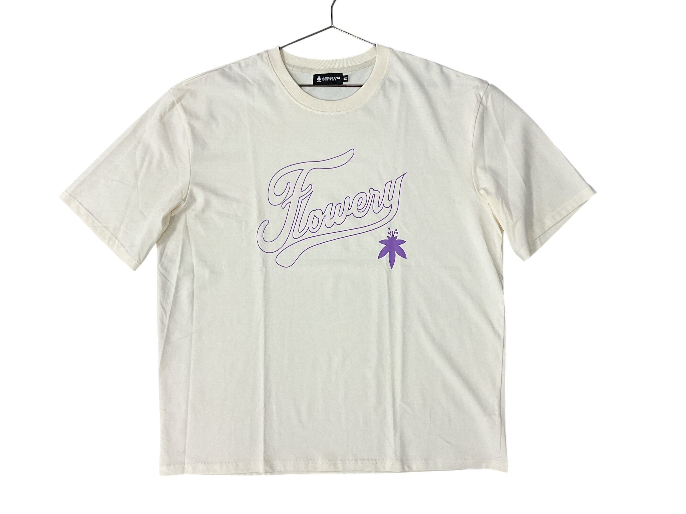 Photograph of product: The Flowery Tan And Purple Baseball T Shirt