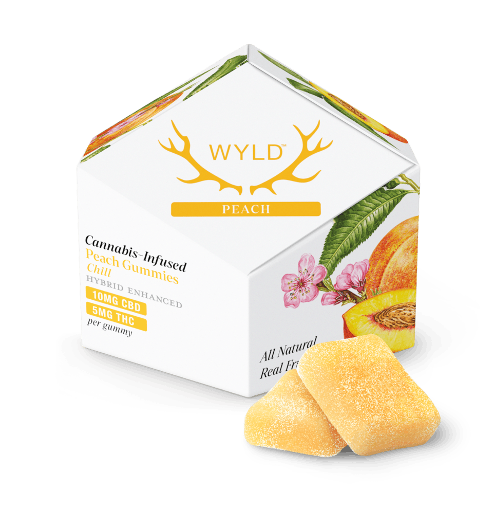 Photograph of product: PEACH 2:1 - (10PK) 100MG CBD: 50MG TH-oui