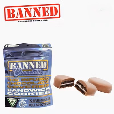 Photograph of product: BANNED | 200MG CHOCOLATE COVERED VANILLA COOKIES 3pk