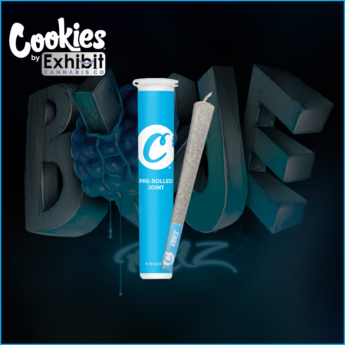 Photograph of product: COOKIES BLUE RAZ 1G INFUSED PREROLL