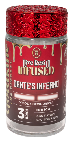 Photograph of product: Goldkine | Dante's Inferno | 3pk/ Live Resin Infused Pre-Rolls