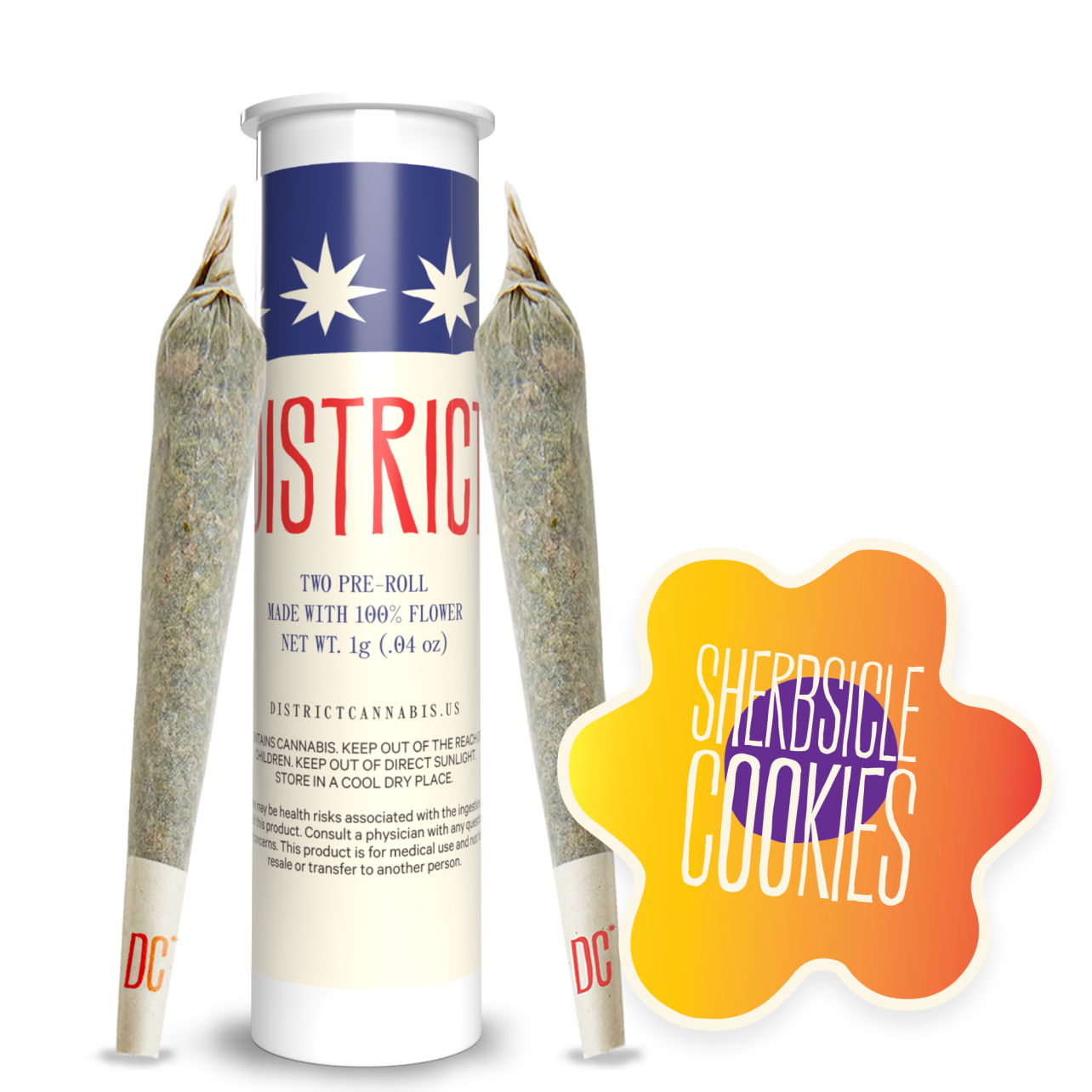 Photograph of product: District Oui'd | Pre Roll | Sherbsicle Cookies | .75g