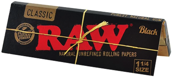 Photograph of product: Raw | 1 1/4" Paper | Classic | Black