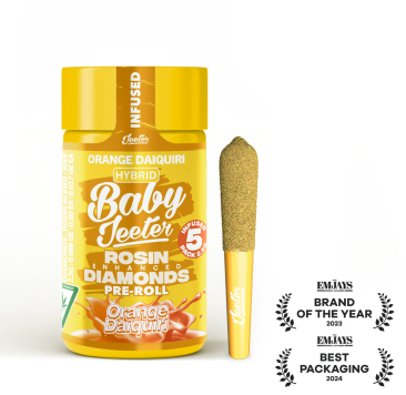 Photograph of product: 5 PACK - Orange Daiquiri 0.5g Oil + Kief + Terp Infused 0.5g Prerolls (2.5g)