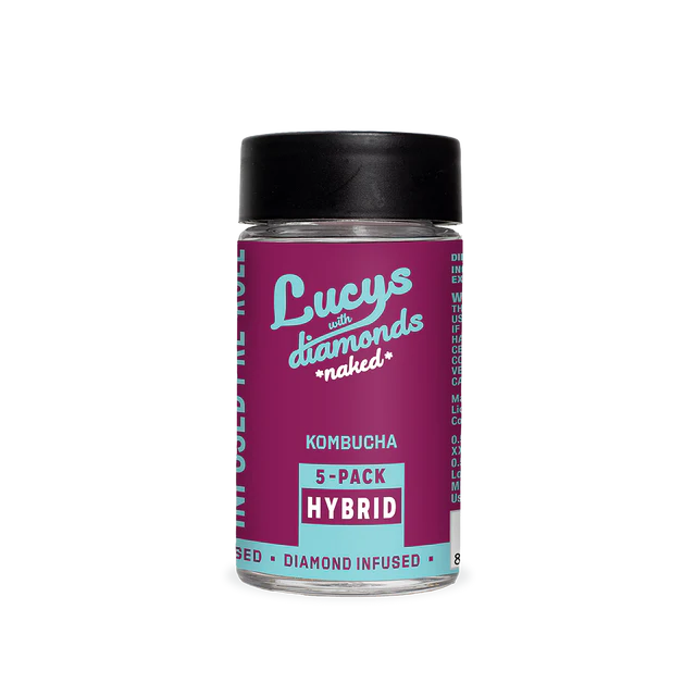 Photograph of product: Blotter - Kombucha Lucy with Diamonds (H) - 46% - Naked Infused Prerolls 5pk